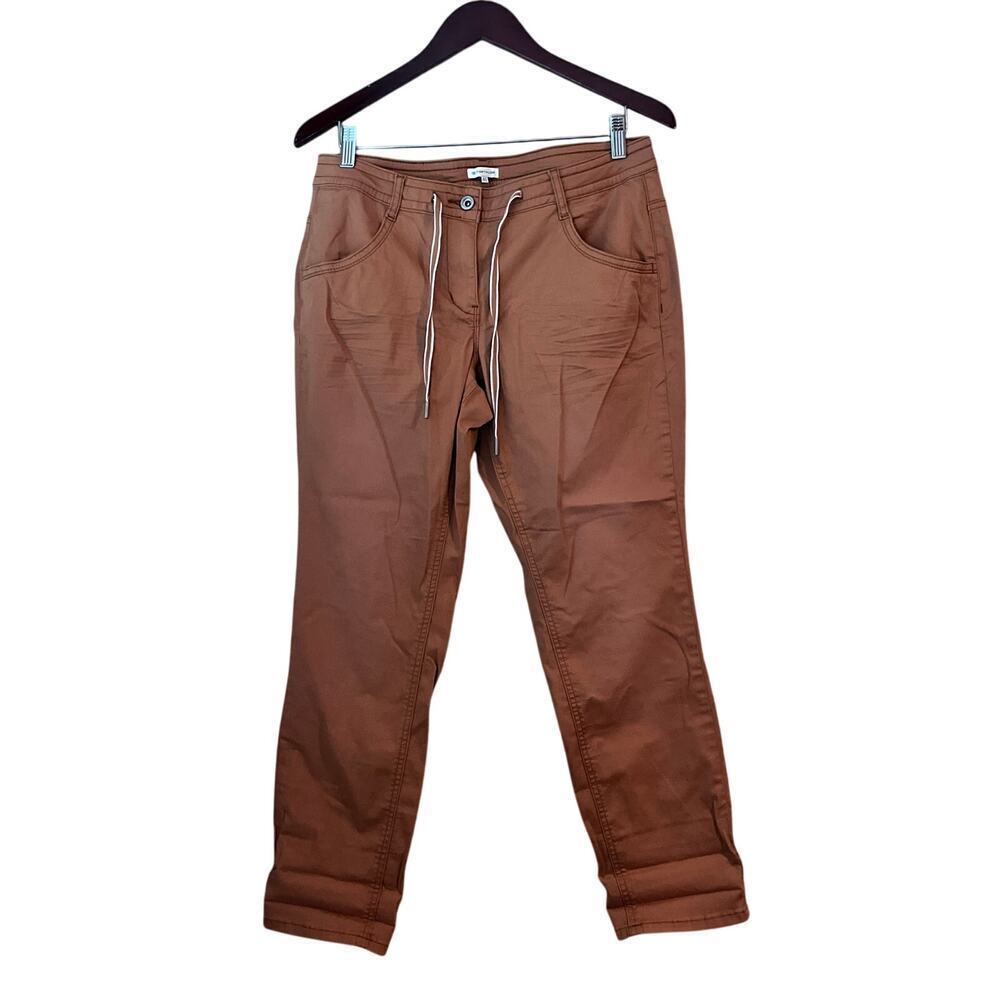 Tom Tailor Cotton Khaki Chino Dress Pant Trousers Women’s 40 10 Slim Straight